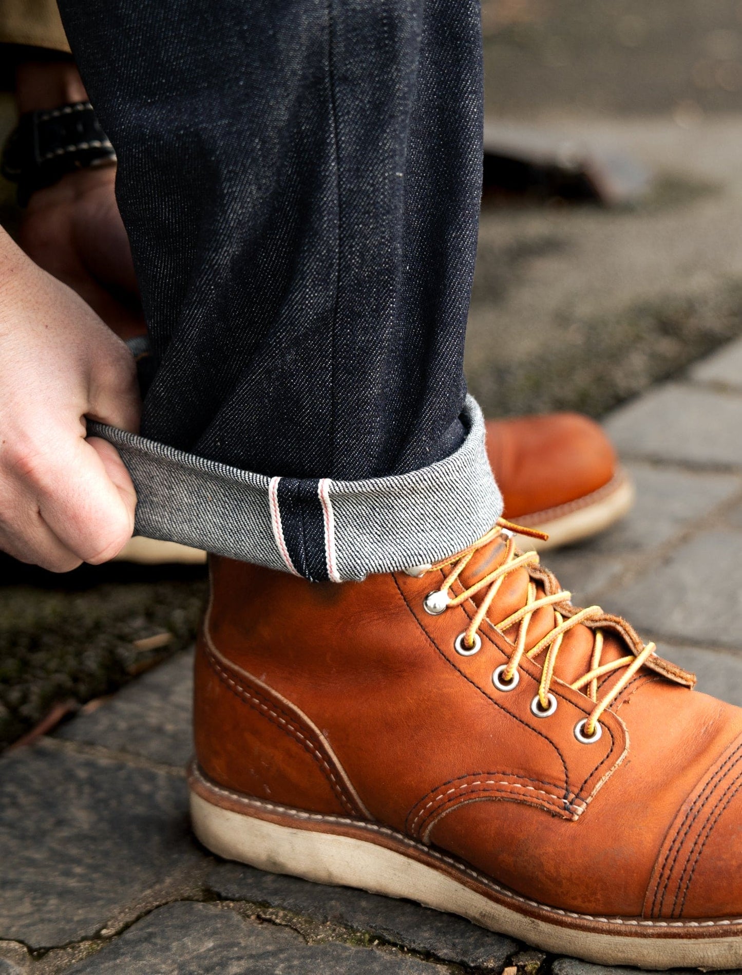 Available from stock: Albion - Regular fit 12oz Japanese red line selvedge denim