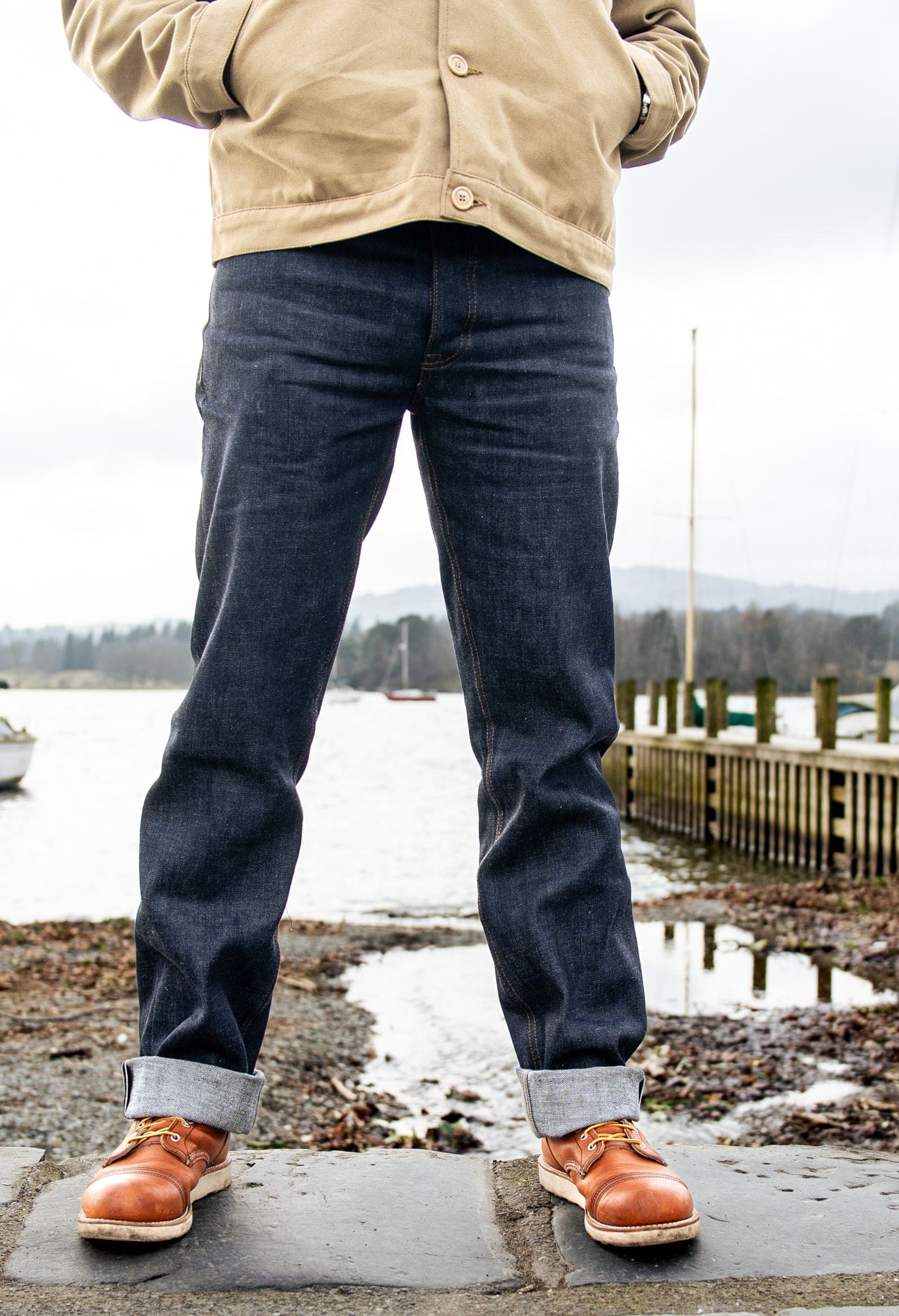 Available from stock: Albion - Regular fit 12oz Japanese red line selvedge denim