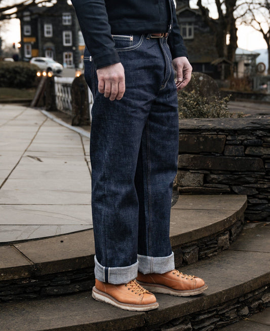 Camden - Loose Fit Jeans. 15oz Japanese red line Selvedge Denim. Wide Leg, High-Waisted.