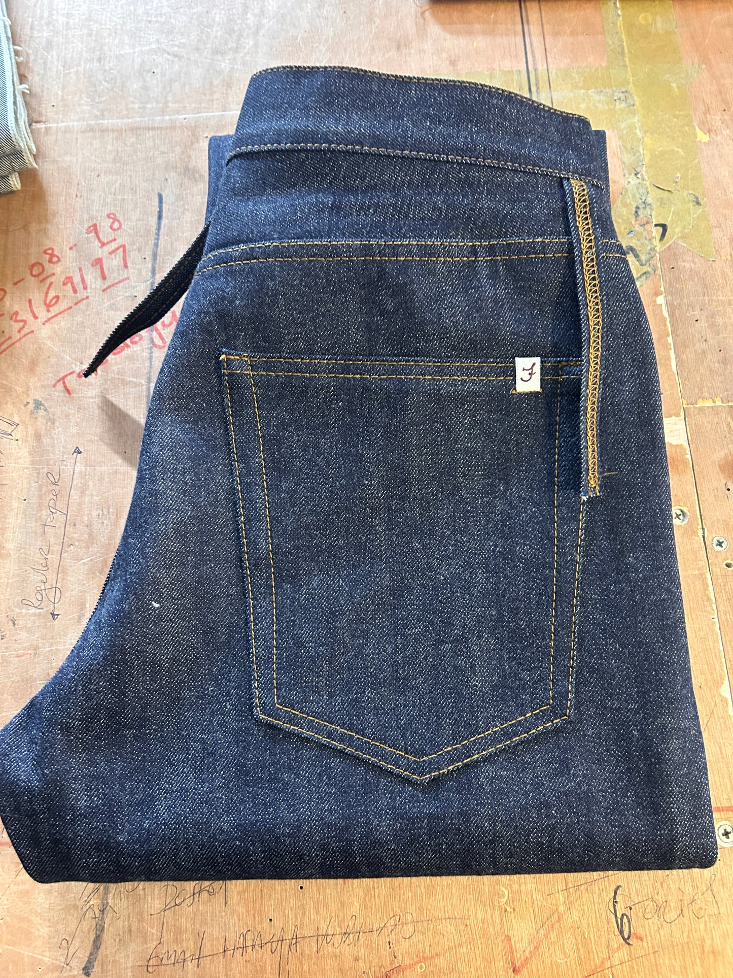 Available from Stock: Albion 13oz Japanese Blue Line Selvedge Denim (Indigo x Beige Weft) – Limited Stock