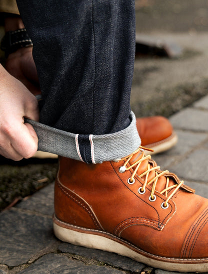 Available from stock: Albion - Regular fit 12oz Japanese red line selvedge denim
