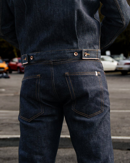 Available from stock: Albion - Regular fit 12oz Japanese red line selvedge denim